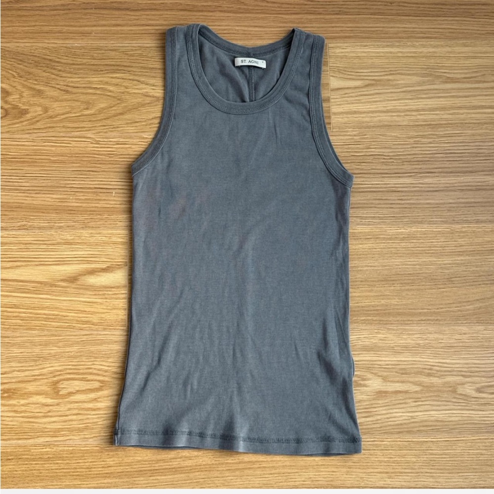 St. Agni Cotton Gray Tank Top small